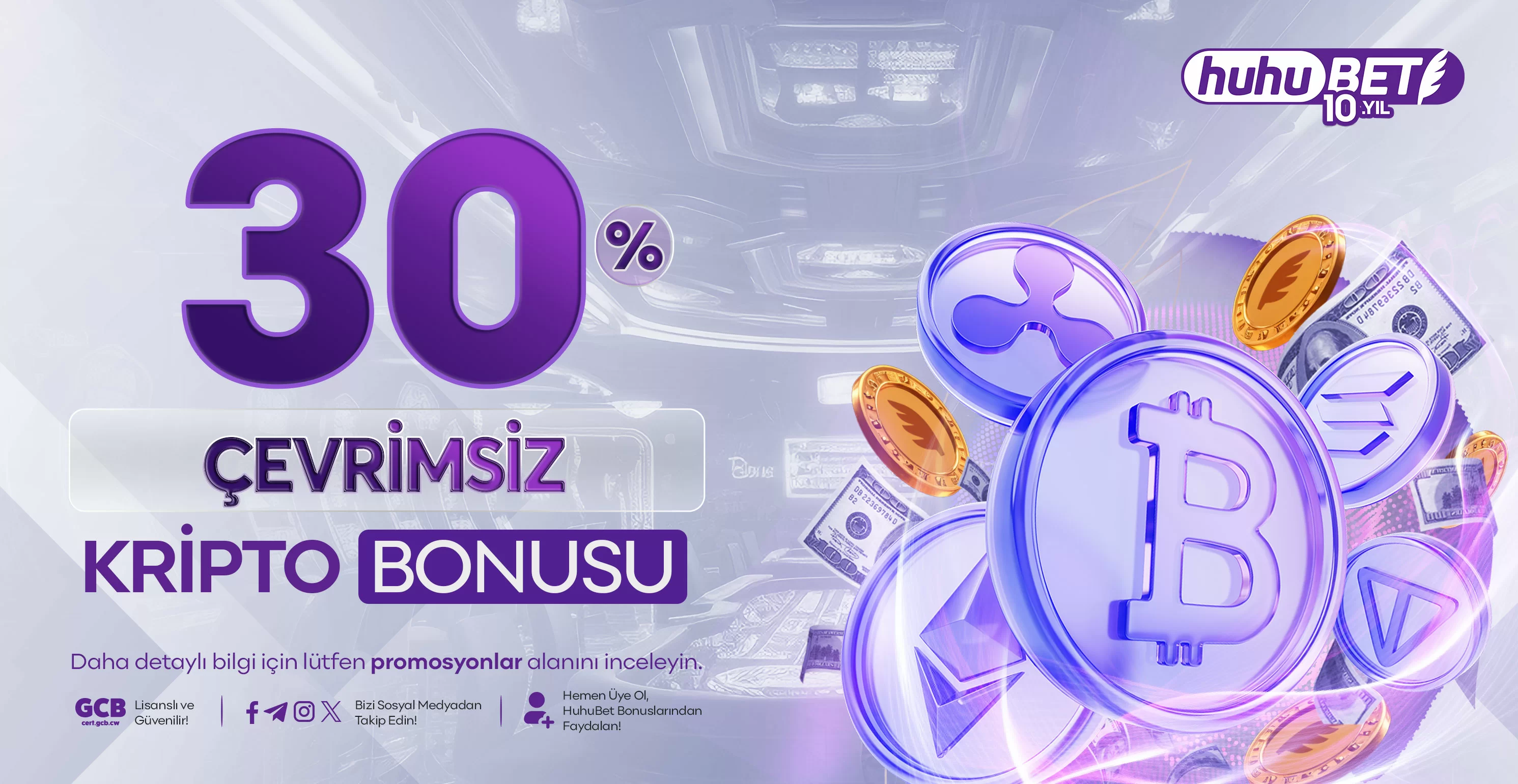 Huhubet %30 Çevrimsiz Kripto + 30 Free Spin